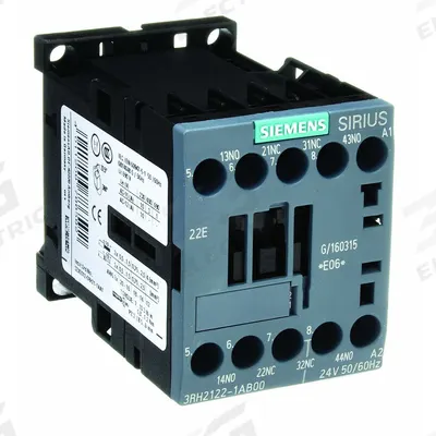 Siemens Control Relay: DIN-Rail & Surface Relay Mounting, 24V AC Coil Volt, 2NO/2NC - Combination DIN-Rail & Surface-Mounted Relays