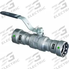 VIEGA MEGAPRESS Manual Two-Way Ball Valve: 1 1/2 in, Carbon Steel, Straight, Press x Press, Lever (MPN 28935). Key specifications — Brand: VIEGA MEGAPRESS; Handle: Locking Lever.