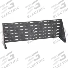 QUANTUM STORAGE SYSTEMS Louvered Bench Rack: 12 in x 36 in x 1/4 in, 1 Sides, 0 Bins, Gray (MPN QBR-3612). Key specifications — attr38851: Gray; attr38864: Powder Coated; attr38845: QUANTUM STORAGE SYSTEMS.