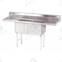 ADVANCE TABCO Scullery Sink: 2 Bowls, 43 in Overall Ht, 72 in Overall Lg, 24 in Overall Wd (MPN FC-2-1818-18RL-X). Key specifications — Brand: ADVANCE TABCO.
