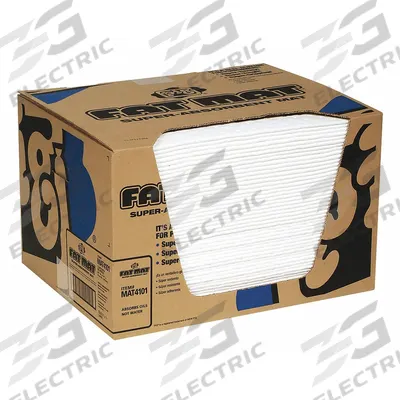 PIG Sorbent Pad: 56 5/16 oz Volume Absorbed Per Pad, 20 in x 16 in Pad Size (L x W) - Sorbent Pads