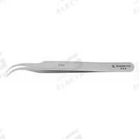 EXCELTA Tweezers: Stainless Steel, Point, Curved Tip, 0.18 mm Tip Thick (MPN 7-SA). Key specifications — attr1002355: Stainless Steel; attr1002345: EXCELTA; attr1002348: Stainless Steel; attr1002358: Smooth; attr1002361: 7.