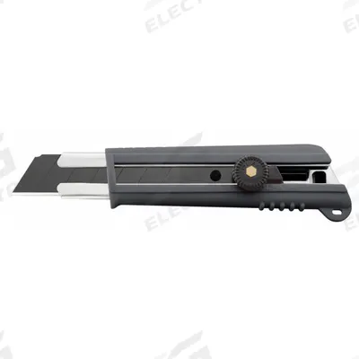 OLFA Snap-Off Utility Knife: 7 in Overall Lg, Rubberized, 7 Segments, 0 Blades Stored - 25mm Blade Snap-Off Knives