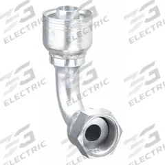 AEROQUIP Hydraulic Crimp Fitting: Steel x Steel, 90° Elbow, -6 For Hose Dash Size, ORS x Crimp (MPN 1AA4FRB6). Key specifications — Fitting Gender: Female x Genderless; Fitting Connection Type: ORS x Crimp; For Hose Dash Size: -6; Thread Size: 9/16"-18; Brand: AEROQUIP.