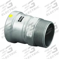 VIEGA MEGAPRESS Crimp Adapter Fitting: 3 in Pipe x 3 in Pipe Size, Press-fit x MNPT, Carbon Steel (MPN 28745). Key specifications — attr1347260: VIEGA MEGAPRESS.
