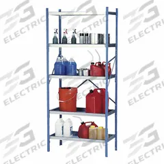 DENIOS Open Metal Shelving: Starter Unit, Heavy-Duty, 18 in x 36 in, 84 in Overall Ht, 4 Shelves (MPN K32-1402). Key specifications — Frame Material: Steel; Shelving Material: Stainless Steel; Assembled: Unassembled; Color: Silver; Shelving Configuration: Starter Unit; Brand: DENIOS.
