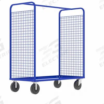 VALLEY CRAFT Cage Cart: 2,000 lb, Overall Dim. 57 in L x 30 in W x 68 in H, Rubber - Dual-Side-Access with Wire Shelves
