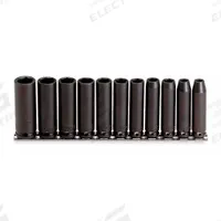 PROTO Impact Socket Set: 3/8 in Drive Size, Small Set (0-50 pieces) Set Size, 11 Pieces, Black Oxide (MPN J72212). Key specifications — attr1204251: PROTO; attr1215453: 3/8 in; attr1215454: 7 mm to 17 mm.