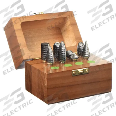 APPROVED VENDOR Carbide Bur Set: 1/4" Shank, Single Cut, 1/2" Head Dia - Single-Cut Carbide Bur Sets
