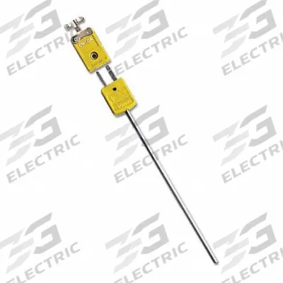 OMEGA Standard Thermocouple Probes: 0°C to 1,038°C, Type K, 6 in Probe Lg, For Air Media Type - Thermocouples for Liquid & Gas Applications