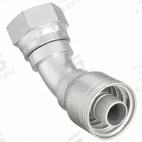 AEROQUIP Hydraulic Crimp Fitting: Steel x Steel, 45° Elbow, -12 For Hose Dash Size, JIC x Crimp (MPN 1AA16FJA12). Key specifications — Fitting Gender: Female x Genderless; Fitting Connection Type: JIC x Crimp; Thread Size: 1-5/16"-12; For Hose Dash Size: -12; Brand: AEROQUIP.