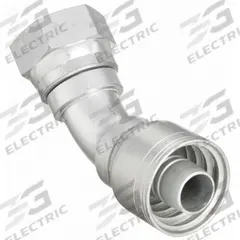AEROQUIP Hydraulic Crimp Fitting: Steel x Steel, 45° Elbow, -12 For Hose Dash Size, JIC x Crimp (MPN 1AA16FJA12). Key specifications — Fitting Gender: Female x Genderless; Fitting Connection Type: JIC x Crimp; Thread Size: 1-5/16"-12; For Hose Dash Size: -12; Brand: AEROQUIP.
