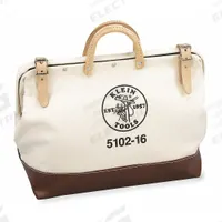KLEIN TOOLS Tool Bag: 16 in W x 6 in D x 14 in H, Brown, Canvas, 1 Pockets, 1 Inside Pockets, Canvas (MPN 5102-16). Key specifications — Color: Brown; Brand: KLEIN TOOLS; Material: Canvas.