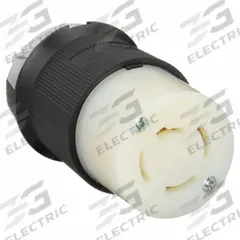 HUBBELL Locking Connector: Non-NEMA, Black/White, 250V AC, 20 A Current Rating, 3 Poles, 4 Wires (MPN HBL7413GCB). Key specifications — Brand: HUBBELL.