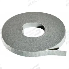 RIP-TIE Hook-and-Loop Cable Tie Roll: 15 ft Lg, 0.75 in Wd, 50 lb Tensile Strength, Gray (MPN W-15-MRL-GY). Key specifications — Color: Gray; Material: Polyethylene; Brand: RIP-TIE.