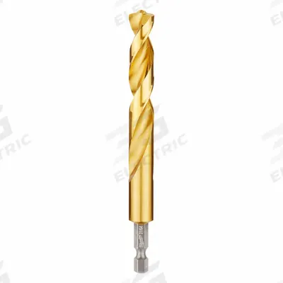 MILWAUKEE Hex Shank Drill Bit: 31/64", 135° Split Point, TiN-Coated HSS - Milwaukee Shockwave Impact Duty Drill Bits
