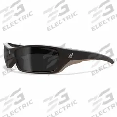 EDGE EYEWEAR Safety Glasses: Smoke Lens, Full-Frame, Metal Detectable, Black Frame, Reclus Series (MPN SR116). Key specifications — Brand: EDGE EYEWEAR; Frame Color: Black; Lens Color: Smoke.