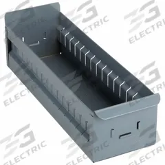 APPROVED VENDOR Drawer Bin: 17 in Overall Lg, 5 1/2 in x 4 1/2 in, Gray, Not Stacking Capable (MPN BX-518). Key specifications — Stackable: Not Stacking Capable; Brand: APPROVED VENDOR; Includes Dividers: Dividers Included.
