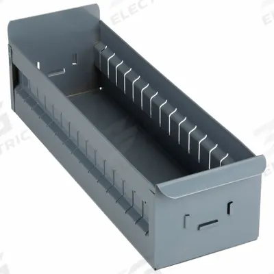 APPROVED VENDOR Drawer Bin: 17 in Overall Lg, 5 1/2 in x 4 1/2 in, Gray - Metal Drawer Bins