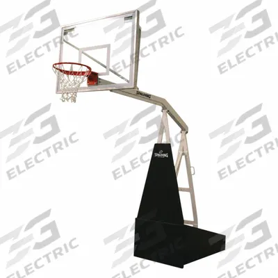 SPALDING Portable Backstop: Tempered Glass, 10 ft Max Ht, 122 1/2 in Overall Wd - Basketball Backstops