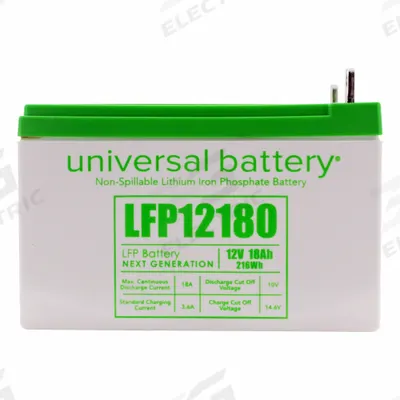 UPG Sealed Lead Acid Batteries: 12.8V DC, 18 Ah Capacity, 4.24 in Ht, 3.87 in Wd - Lithium Iron Phosphate (LiFePO4) Sealed Batteries