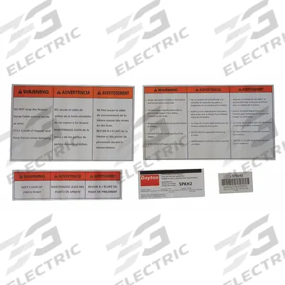DAYTON Label Kit: For 5PKH2 - GGS Material Handling Parts