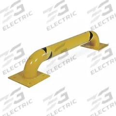APPROVED VENDOR Machine Guard: Straight, 16 in Top Rail Ht, Mount Hardware Not Included, Guardrail (MPN 1GUE2). Key specifications — Color: Yellow; Material: Steel; Rail Mounting Style: Floor Mounted; Includes Mid-Rail: Mid-Rail Not Included.