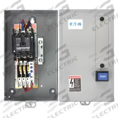EATON Definite Purpose Magnetic Motor Starter: Non-Reversing, 3 Poles, 30 A, 120V AC Coil, Thermal (MPN A25CGC30A). Key specifications — Brand: EATON; Thermal Units Required: 3 Thermal Units Required (Not Included).
