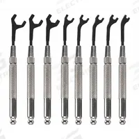 MOODY TOOL Open End Wrench Set: Alloy Steel, Steel Plated, 8 Tools, 30° Opening Angle (Deg.), SAE (MPN 58-0151). Key specifications — attr309745: No; attr309746: Vinyl Pouch; attr309754: Steel Plated; attr309753: Alloy Steel; attr324938: MOODY TOOL.