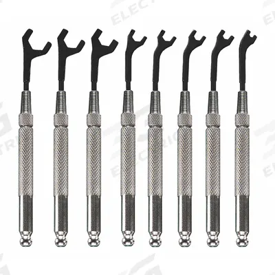 MOODY TOOL Open End Wrench Set: Alloy Steel, Steel Plated, 8 Tools, 30° Opening Angle (Deg.) - SAE, Single End, Open End Wrench Sets with Interchangeable Handle