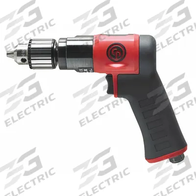 CHICAGO PNEUMATIC Air-Powered Drill: 3/8 in Chuck, Light Duty, 3,000 RPM, 0.6 hp - Pistol-Grip Air-Powered Drills