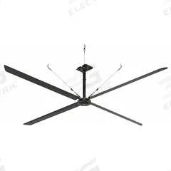 HUNTER INDUSTRIAL Ceiling Fan: 111,095 cfm Airflow, 16 ft Blade Dia, Variable Speeds, 240V AC, ECO (MPN E16-21I-IP-MD). Key specifications — Voltage: 240V AC; Light Kit: No; Series: ECO; Number of Speeds: Variable; Phase: Single; Current: 6.5 A; Brand: HUNTER INDUSTRIAL.