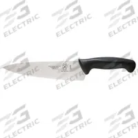 MERCER CUTLERY Chef Knife: Taper Ground Edge, 8 in Overall Lg, Steel Blade, Black Handle, Forged (MPN M22608). Key specifications — Sub-brand: Millennia; Brand: MERCER CUTLERY; Blade Material: Steel; Blade Type: Taper Ground Edge; Forged/Stamped: Forged; Handle Color: Black; Handle Material: Santoprene/Polypropylene; Knife Type: Chef's Knife.