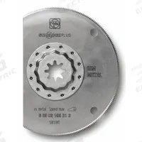 FEIN Oscillating Tool Blade: 4 in Blade Wd, 4 in Overall Lg, Long Cutting, Starlock Connection (MPN 63502196210). Key specifications — attr1097568: Long Cutting; attr1097557: FEIN; attr1097582: Sheet Metal.