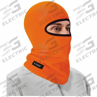 N-FERNO BY ERGODYNE Balaclava: Balaclava Face Mask, Orange, Universal, Face Mask, Fleece - Balaclavas