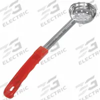 CRESTWARE Portion Controller: 2 oz Capacity, Stainless Steel, Perforated, Red, 13 1/2 in Overall Lg (MPN SPO2P). Key specifications — Manufacturer Part Number: SPO2P; Color: Red; Material: Stainless Steel; NSF Certified: No; Perforated/Solid: Perforated; Product Type: Portion Controller; Brand: CRESTWARE.