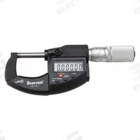 STARRETT Digital Outside Micrometers: 0 in to 6 in /0 mm to 150 mm, Inch/Metric (MPN S733.1CXFLZ). Key specifications — attr1182744: 0.00005 in/0.001 mm; attr1182751: Certificate of Inspection; attr1182776: Not Rated; attr1182741: STARRETT; attr1182743: +/- 0.001 in; attr1182759: Yes.