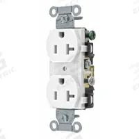 BRYANT Receptacle: Duplex, 5-20, White, 125V AC, 20 A, 2 Pole / 3 Wire (MPN BRYCRS20W)