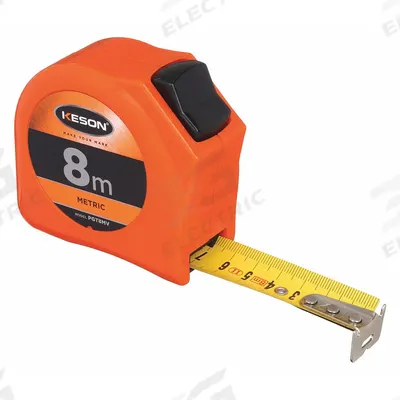 KESON Long Tape Measure: Nonmagnetic Single Hook Tip, 8 m, Plastic - Metric Tape Measures