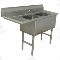 ADVANCE TABCO Scullery Sink: 2 Bowls, 43 in Overall Ht, 56 1/2 in Overall Lg, 23 1/2 in Overall Wd (MPN FC-2-1818-18L-X). Key specifications — Brand: ADVANCE TABCO.