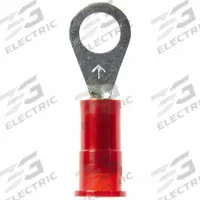 3M Ring Terminal: Red, Nylon Insulation, #10 Stud Size, 22 AWG to 18 AWG Wire Sizes, 1,000 V (MPN MNG18-10R/LK). Key specifications — attr1308027: 3M.