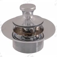 APPROVED VENDOR Shower Drain: Brass, Chrome, 1 5/8 in Overall Dia, Lift and Turn, Threaded (MPN 35250). Key specifications — Color: Silver; Includes: Drain Washer; Connection Type: Threaded; Material: Brass.