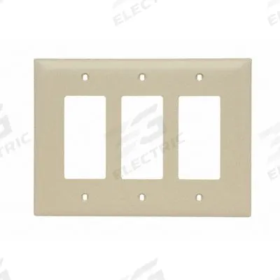 LEGRAND Wall Plate: Decorator-Rocker, 3 Gang, Brown - General Purpose Wall Plates