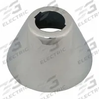 CHICAGO FAUCETS Escutcheon: For Widespread Faucets Series, Brass, Chrome Finish, 2 3/8 in Overall Wd (MPN 250-180JKCP). Key specifications — Finish: Chrome; Compatible Series: Widespread Faucets; Brand: CHICAGO FAUCETS.
