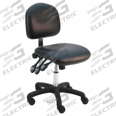 BENCHPRO Ergonomic Chair: Vinyl, Armless, Ht Range 17 in to 22 in, 19 in Seat Wd - Vinyl Lab Chairs