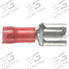 PANDUIT Wire Disconnect: Female Socket, Red, Nylon, Partial Coverage, 22 AWG – 18 AWG Wire Size (MPN DNF18-250-M). Key specifications — attr1307035: PANDUIT; attr1307036: DNF18-250-M.