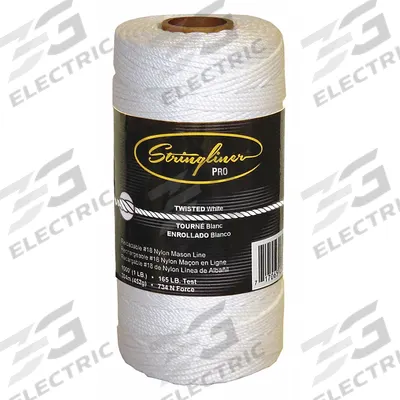 STRINGLINER Mason's Line: Line Type Twisted, Material Nylon - Masonry Leveling Line