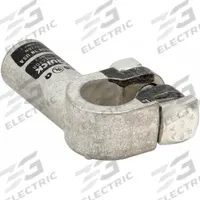 FUSION Battery Terminal: Left Elbow, Crimp, 1/0 ga, Black Color, Negative, Copper/Tin (MPN 4210N). Key specifications — Contact Material: Tin; Alignment: Left Elbow; Color Code: Black; Connection Type: Crimp; Gauge: 1/0 ga; Polarity: Negative; Brand: FUSION.