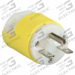 HUBBELL Straight Blade Plug: 6-15P, 250V AC, 15 A, 2 Pole, 3 Blade, Yellow (MPN HBL56CM66C)