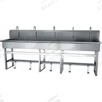 SANI-LAV Wash Station: 45 in Overall Ht, 97 in Bowl Lg, 8 in Bowl Dp, 2 gpm Flow Rate, 16 ga (MPN 510F1). Key specifications — Includes Side Splash: Side Splash Not Included; Brand: SANI-LAV.